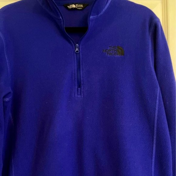EUC MENS SMALL THE NORTH FACE SOFT AND WARM ROYAL BLUE QUARTER ZIP FLEECE JACKET - Picture 1 of 6